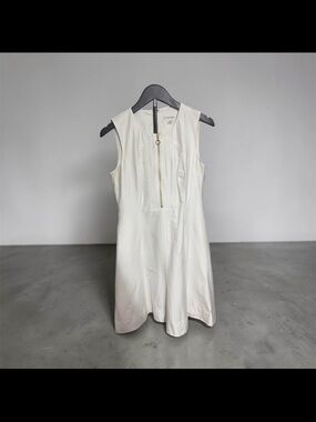 Calvin Klein Cream Sleeveless Zip-Front Mini Dress